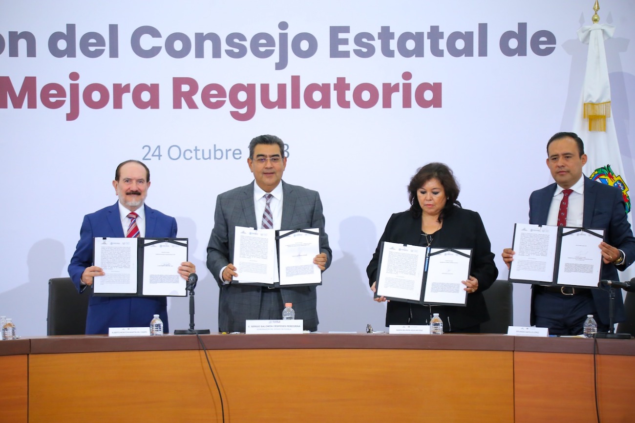 Puebla, primera entidad a nivel nacional en signar convenio de mejora regulatoria entre los tres poderes