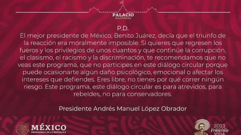 AMLO desafía al INE manteniendo su «posdata»: polémica sobre la libertad de expresión