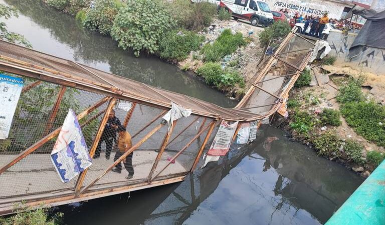 Desplome de puente peatonal en Neza-Chimalhuacán deja 13 heridos