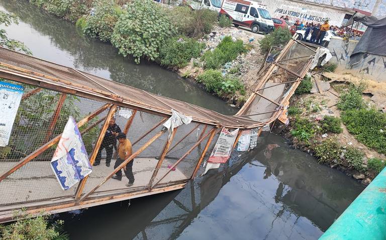 Desplome de puente peatonal en Neza-Chimalhuacán deja 13 heridos