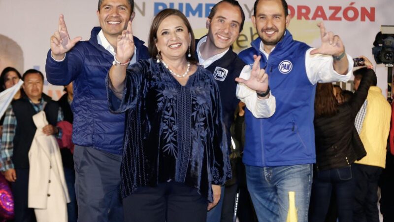 Xóchitl Gálvez acompaña a Mario Riestra y Eduardo Rivera en cierre de precampaña