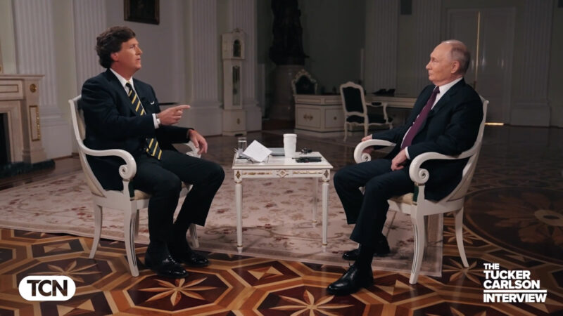 Vladimir Putin aborda temas clave en entrevista con Tucker Carlson
