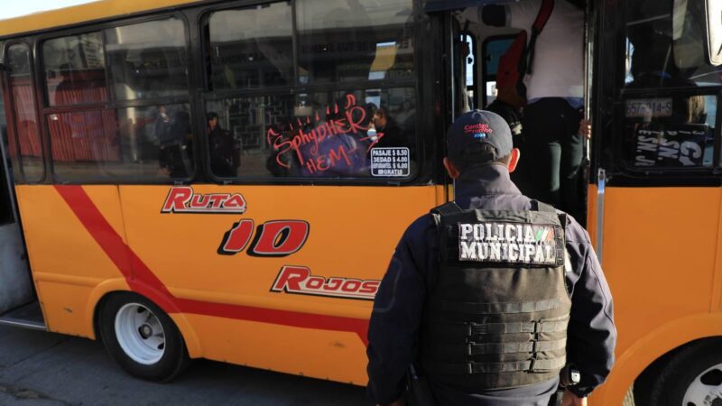 Gobierno Municipal despliega operativo de inspección al transporte público