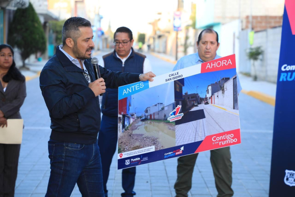 Tres nuevas calles en San Francisco Totimehuacán con el programa Construyendo Contigo