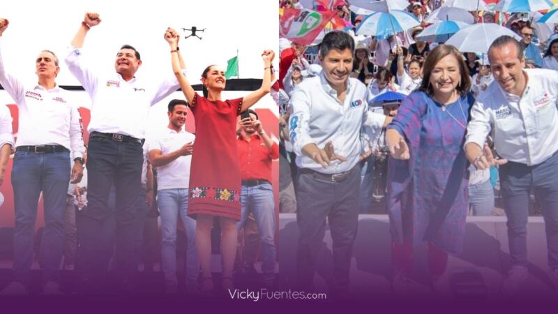 Elecciones Puebla 2024: Armenta y Rivera cierran campaña respaldados por Sheinbaum y Gálvez