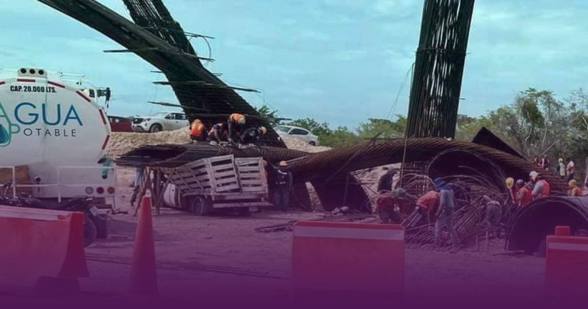 Colapsa puente del Tren Maya en Quintana Roo por intensas lluvias