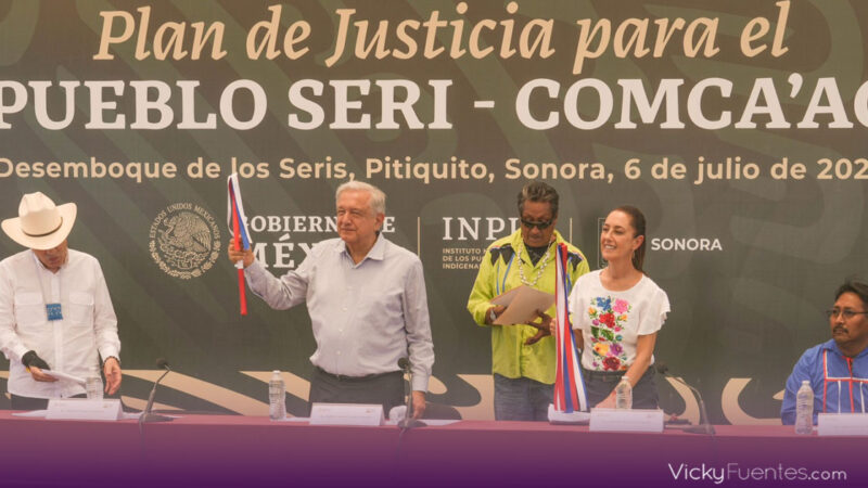 Claudia Sheinbaum promete continuar el Plan de Justicia para el pueblo Seri