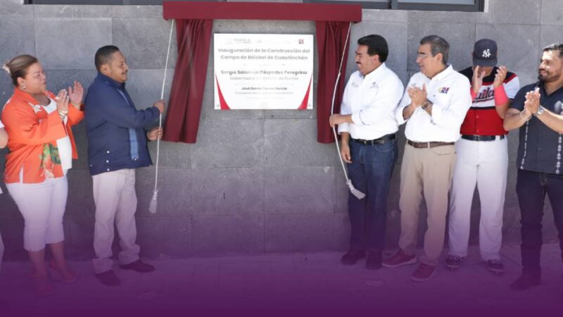 Sergio Salomón inaugura campo de béisbol en Cuautinchán: Promueve salud y cohesión social