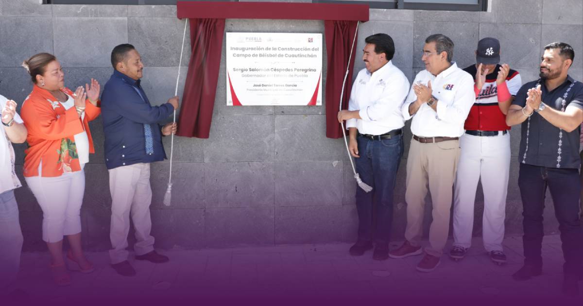 Sergio Salomón inaugura campo de béisbol en Cuautinchán: Promueve salud y cohesión social