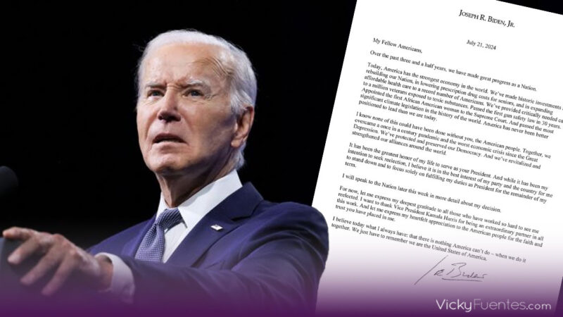 Joe Biden retira su candidatura y apoya a Kamala Harris para la presidencia