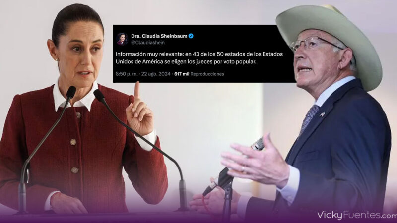 Claudia Sheinbaum responde a Ken Salazar sobre la reforma judicial