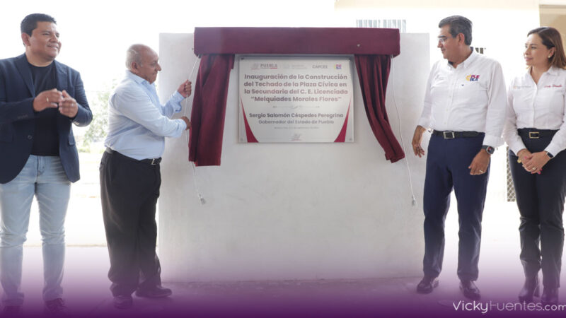 Igualdad en los 217 municipios: Sergio Salomón inaugura techados en Ajalpan