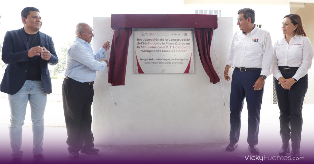 Igualdad en los 217 municipios: Sergio Salomón inaugura techados en Ajalpan