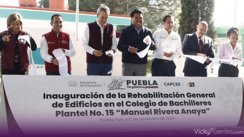 Gobierno de Puebla rehabilita instalaciones en el Colegio de Bachilleres 15