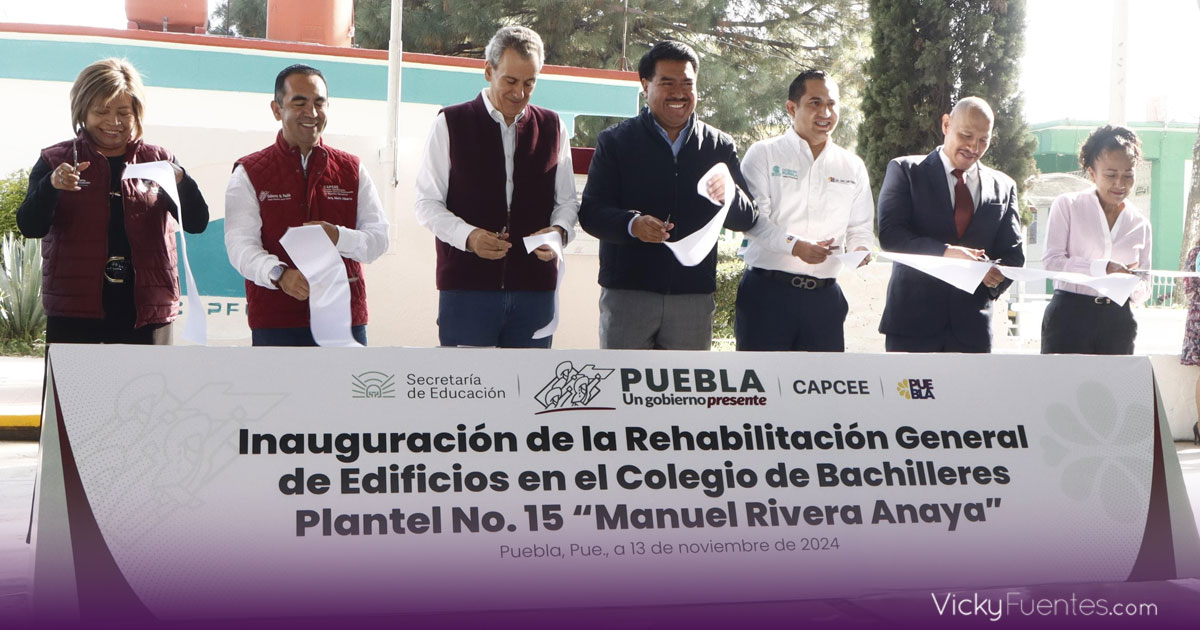 Gobierno de Puebla rehabilita instalaciones en el Colegio de Bachilleres 15